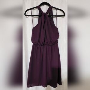 Express Dress - Elegant Purple Halter Dress - Size XS